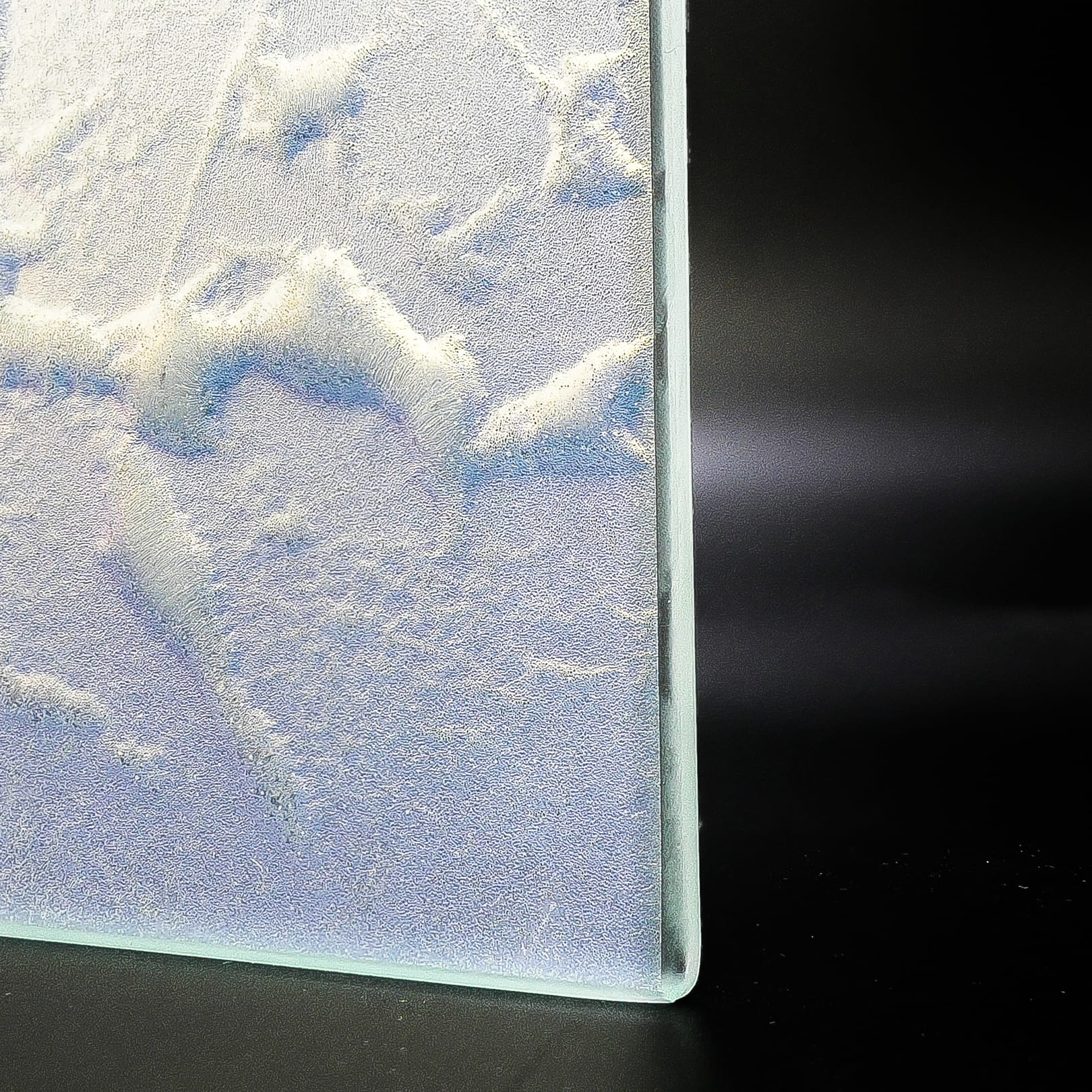 moon landscape, glass fusing, details